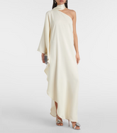 One-shoulder draped gown with high neck – Merila